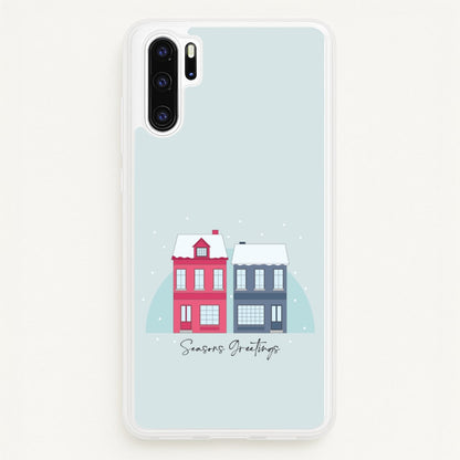 Seasons Greetings Winter Townhouses Huawei P30 Pro Case