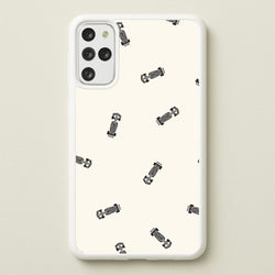 Race Cars Pattern Off White Galaxy S20 Plus Case