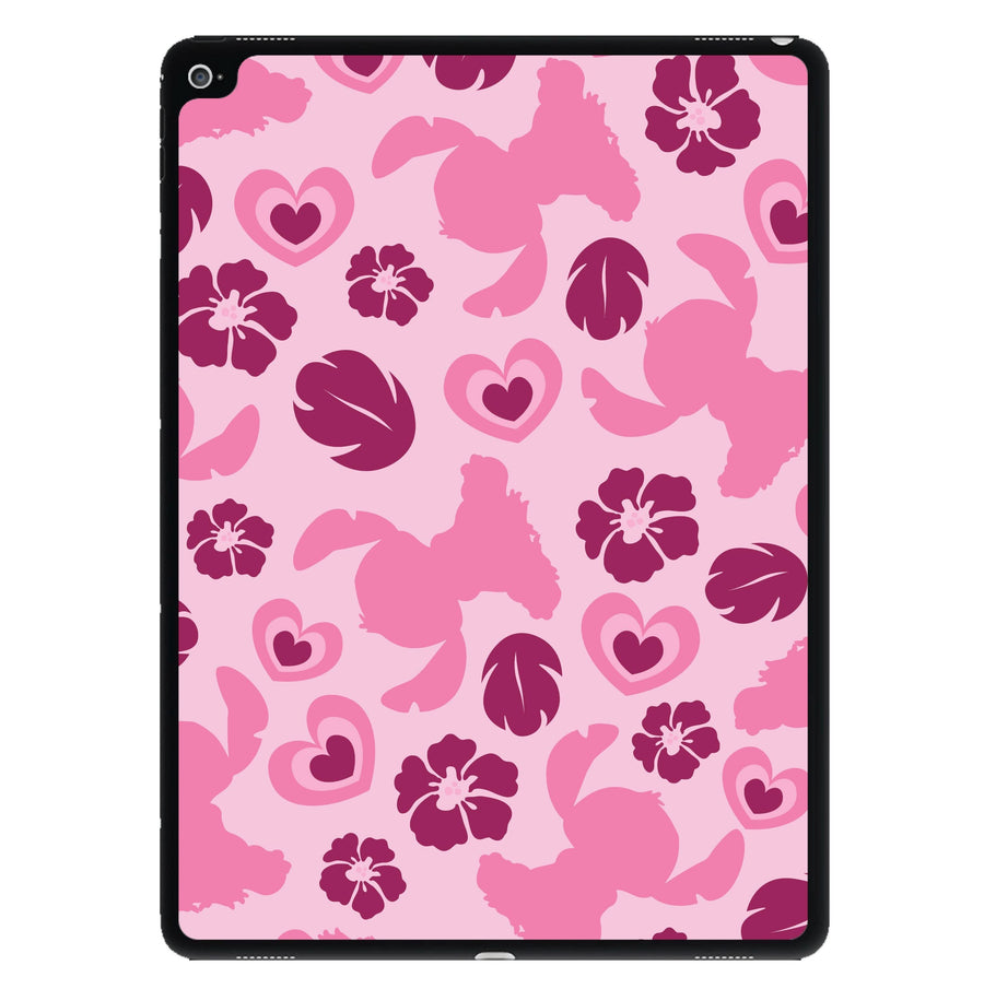 Pink Alien Silhouette Pattern iPad Case