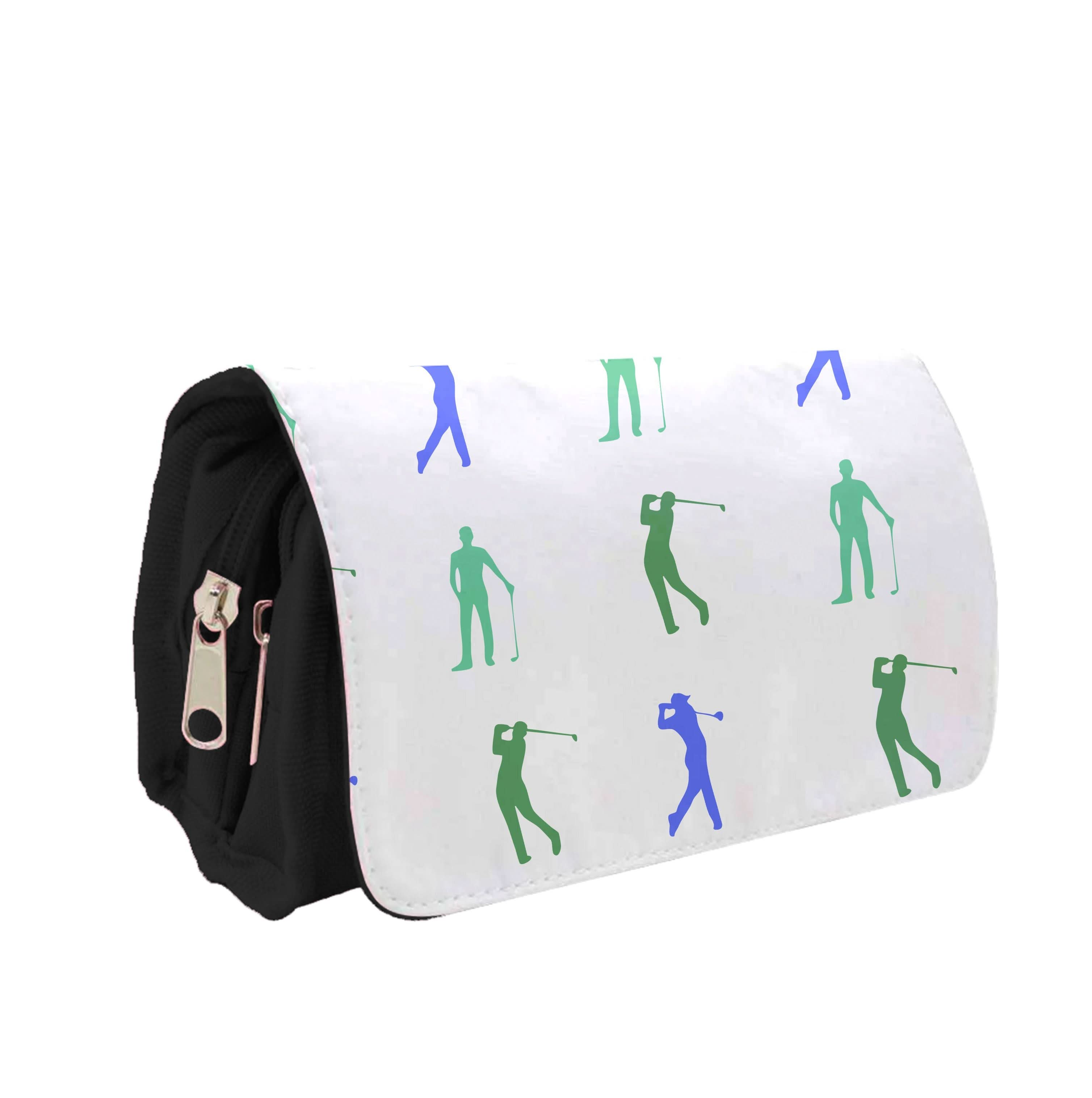 Golfer Silhouettes Pattern Pencil Case