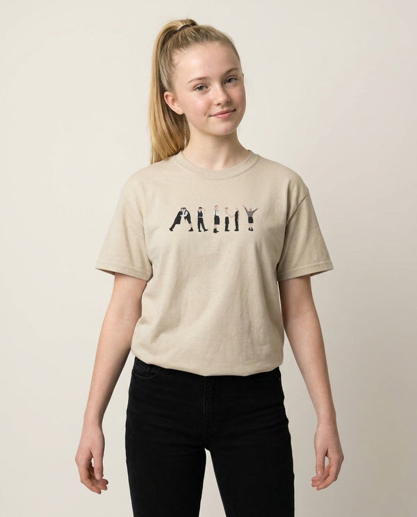 K-Pop Band Army Members T-Shirt — Sand Front, worn