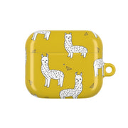 Mustard Alpaca Pattern AirPods Case 3