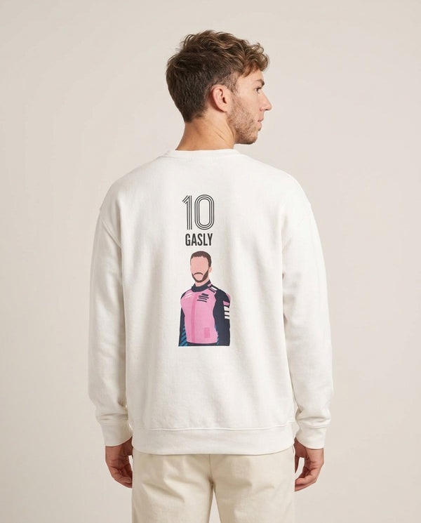 Gasly 2026 Sweatshirt — White Back, worn
