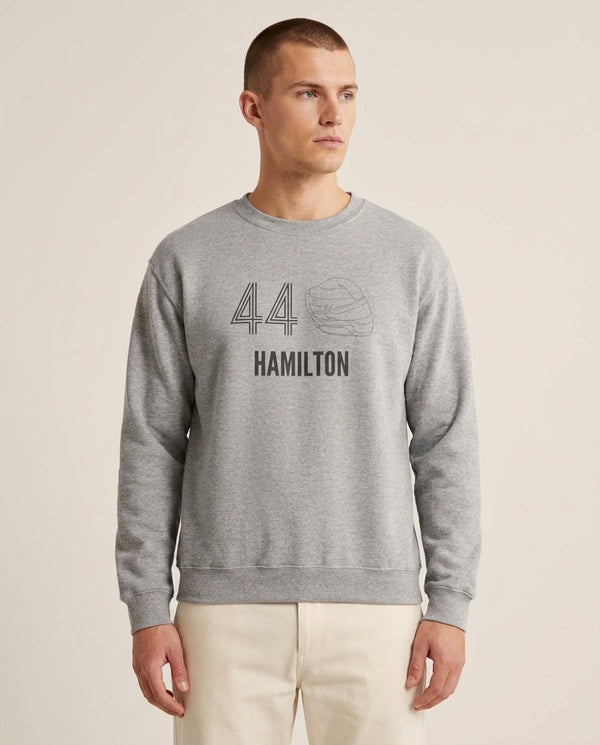 Hamilton Helmet 2026 Sweatshirt — Grey Front, worn