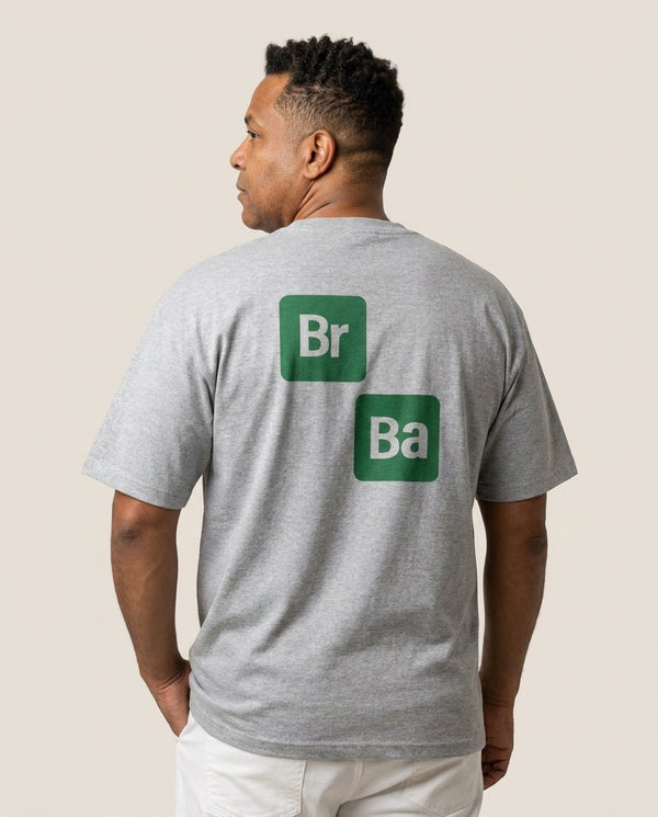 Periodic Table T-Shirt — Grey Back, worn