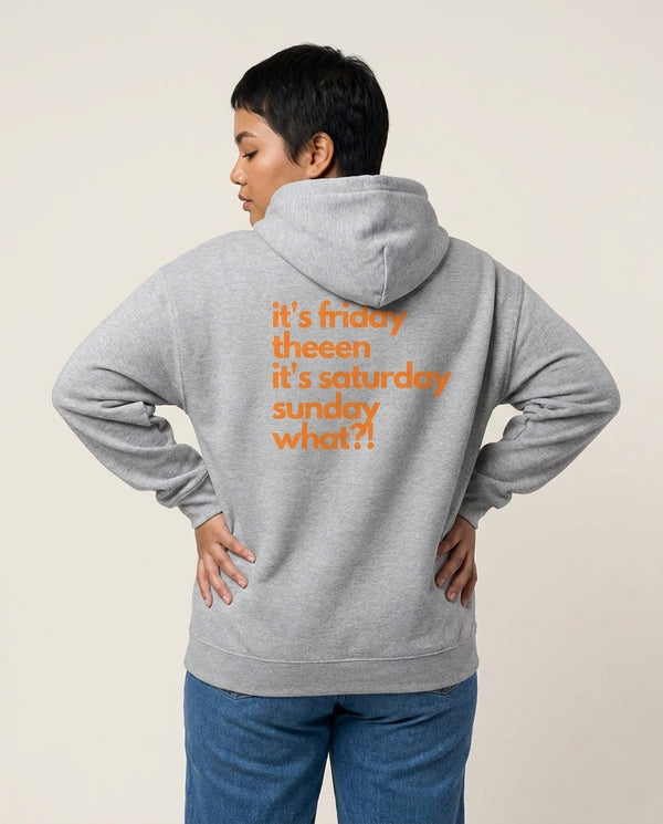 Friday Theeen Hoodie Grey Back, worn