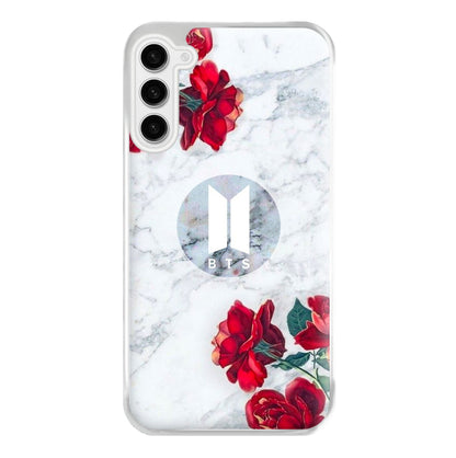 K-Pop Band Logo Marble Roses Phone Case