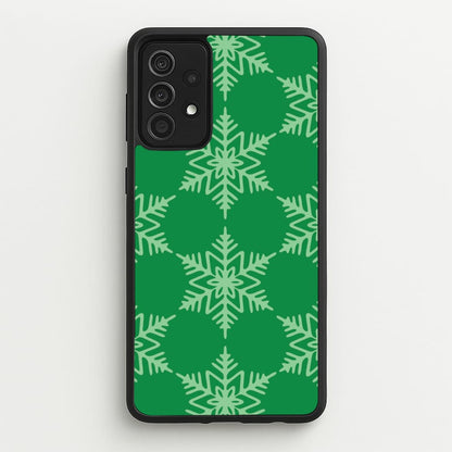 Green Giant Snowflakes Christmas Pattern Galaxy A52 / A52s Case