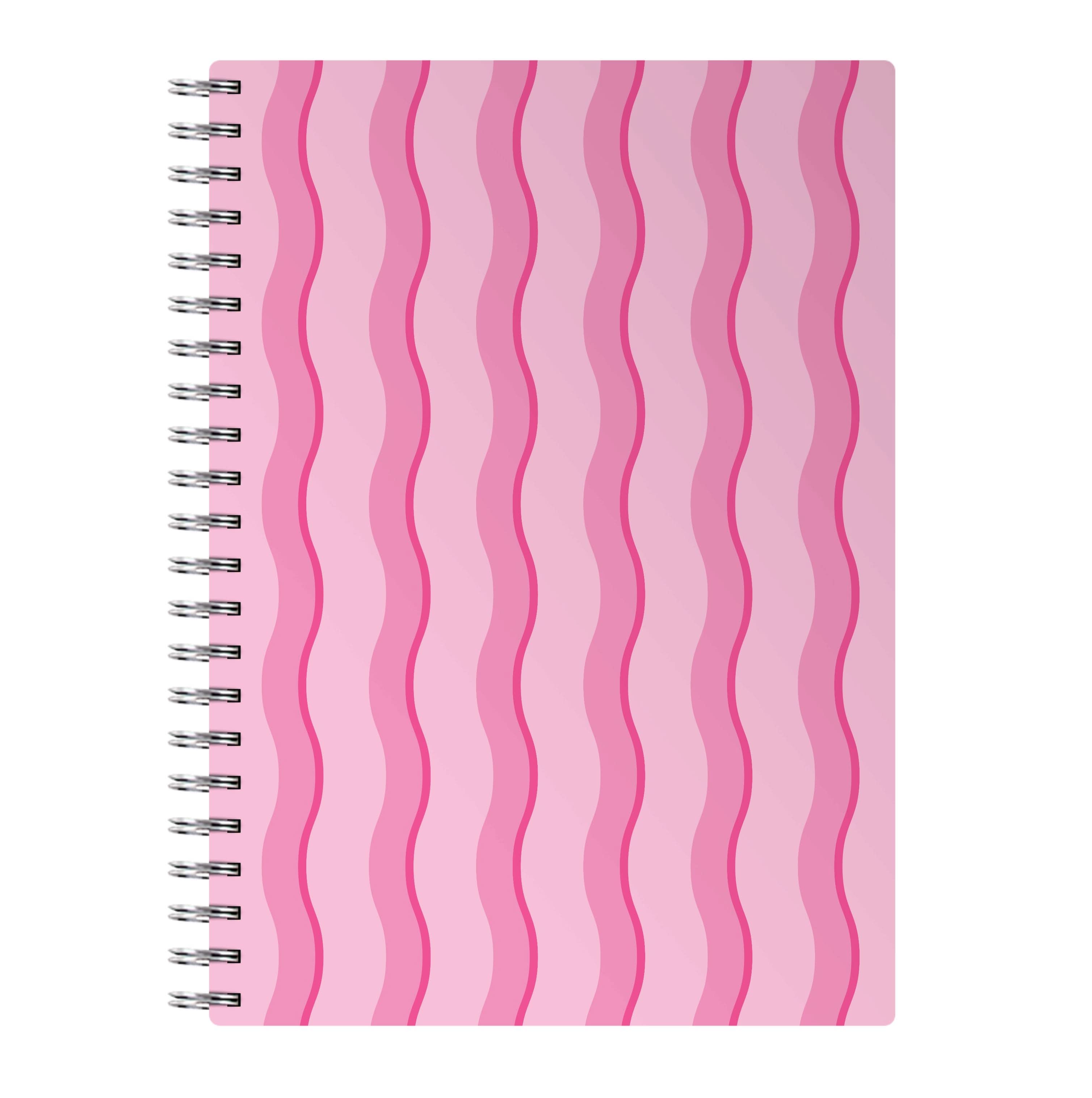 Pink Wavy Stripes Pattern Notebook