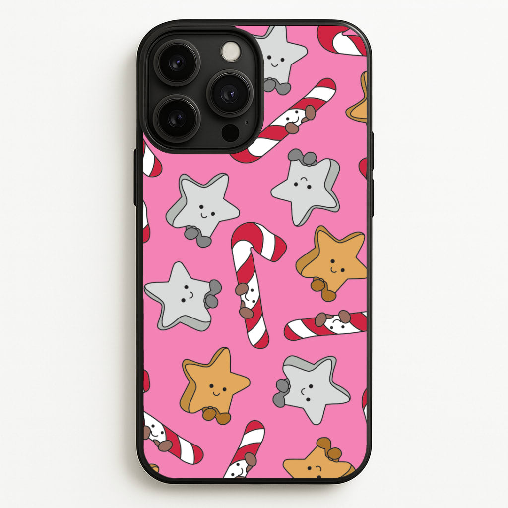 Pink Christmas Plushies Pattern iPhone 13 Pro Max Case