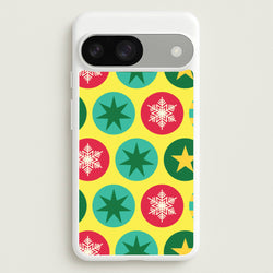 Colourful Abstract Baubles Christmas Pattern Google Pixel 9 / 9 Pro Case