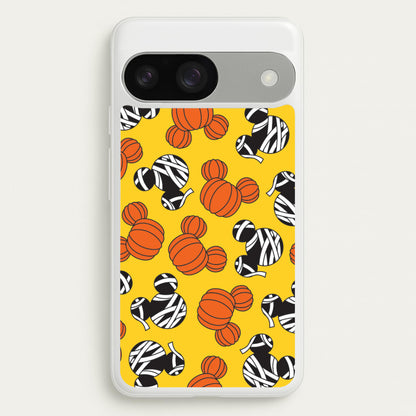 Pumpkin And Mummy Mouse Pattern Google Pixel 9 / 9 Pro Case