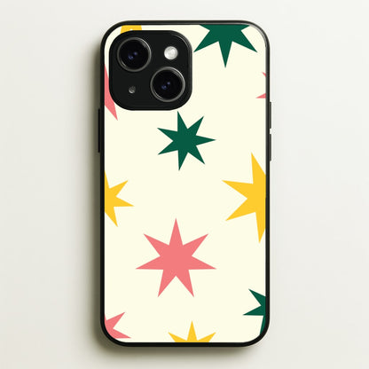 Colourful Christmas Stars Pattern iPhone 14 Case
