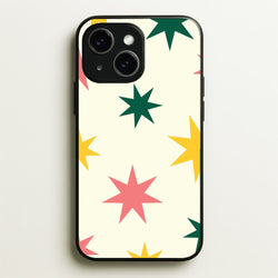 Colourful Christmas Stars Pattern iPhone 14 Plus Case