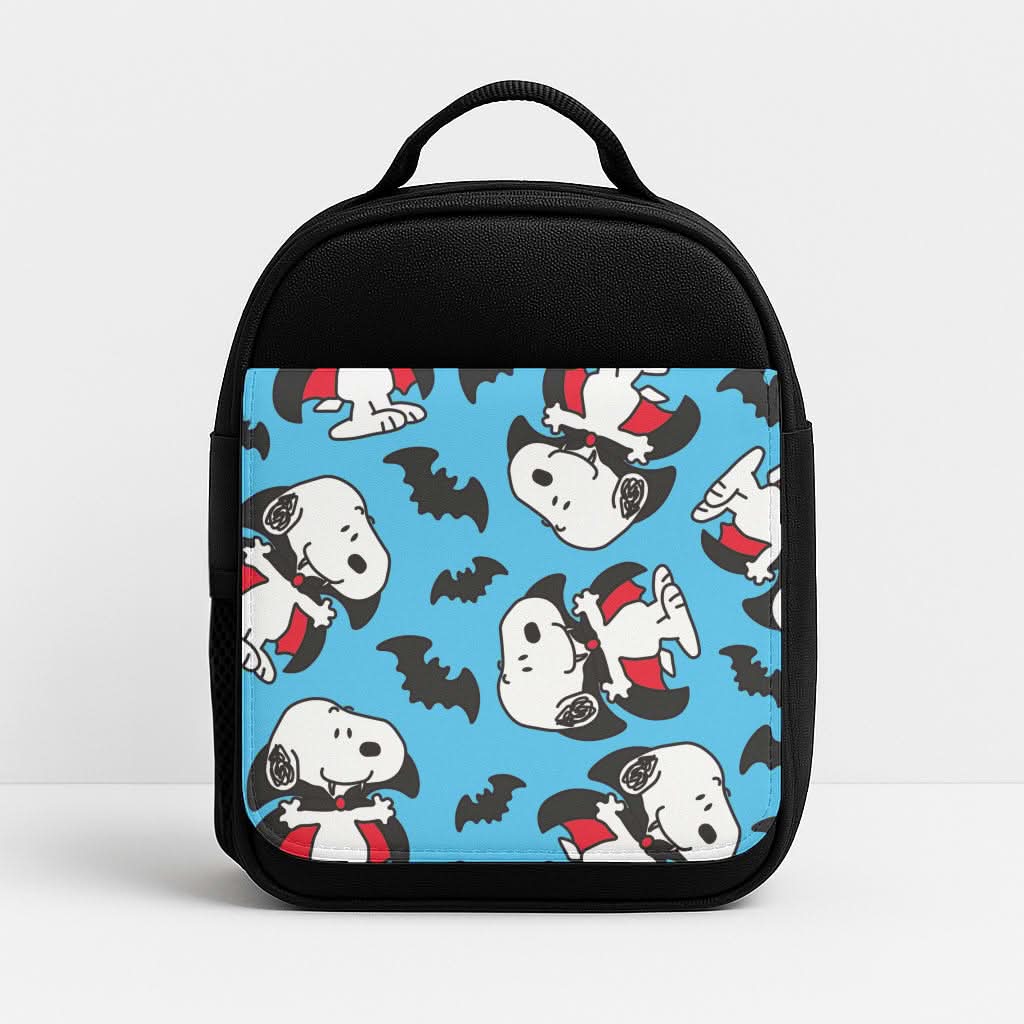 Cartoon Beagle Vampire And Bats Pattern Lunchbox