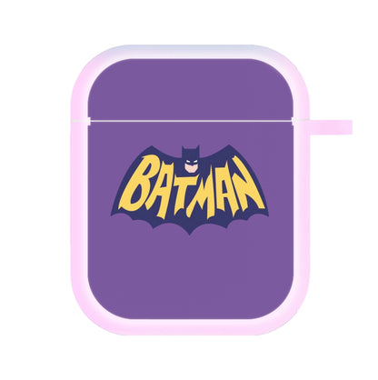 Bat Superhero Purple Logo AirPods Case