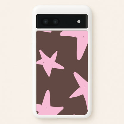 Chocolate & Strawberry Stars Google Pixel 6a Case