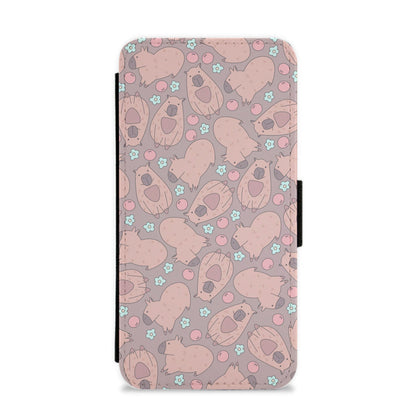 Capybara - Animal Patterns Flip / Wallet Phone Case