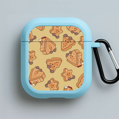 Gingerbread Plushies Pattern Blue AirPods Case