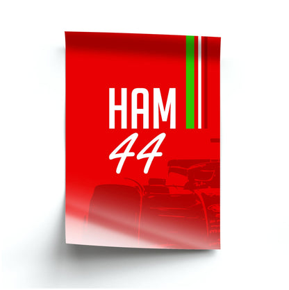 Dark Red Hamilton 44 Poster