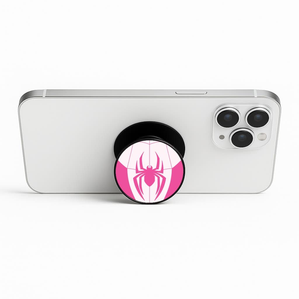 Pink And Black Spider Costume Phone Stand