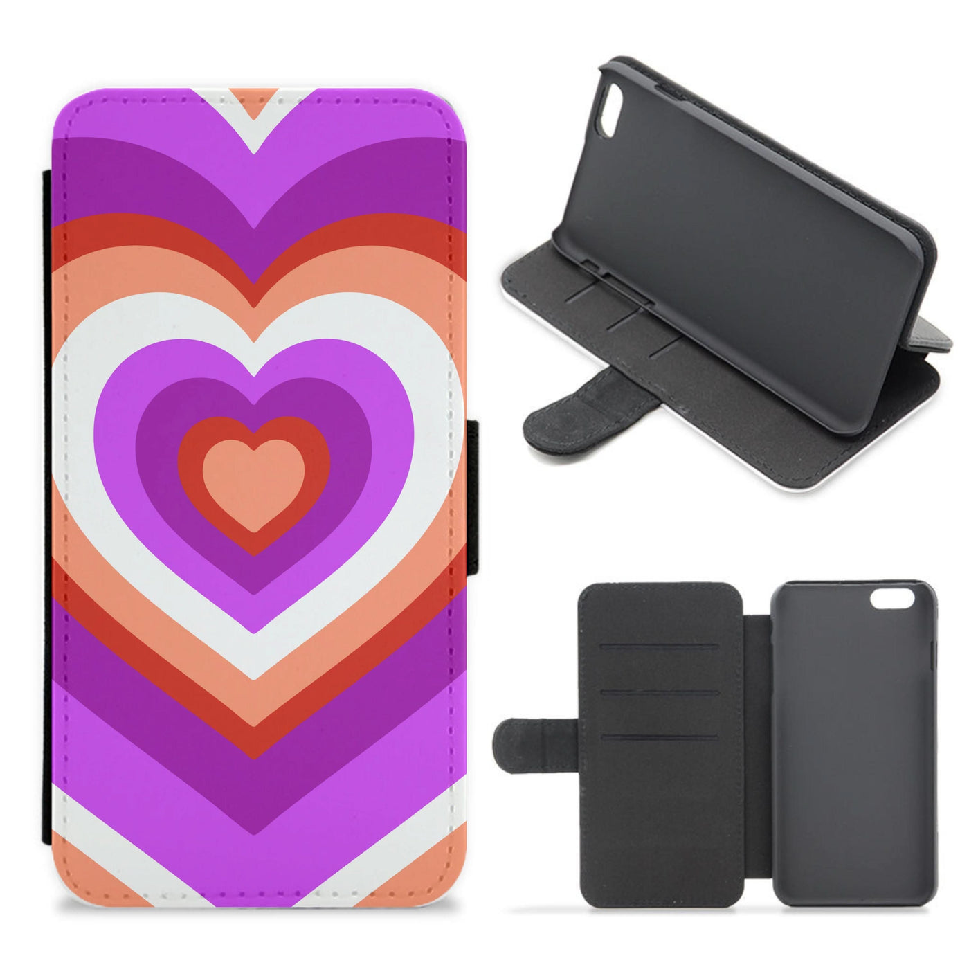 Lesbian Pride Heart Flip / Wallet Phone Case