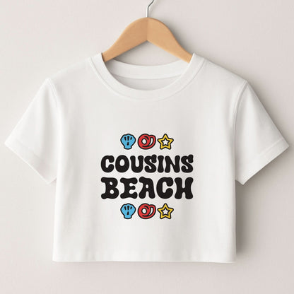 Cartoon Cousins Beach Crop Top