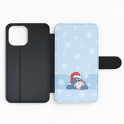 Cartoon Donkey Snowflakes Flip / Wallet Phone Case 2