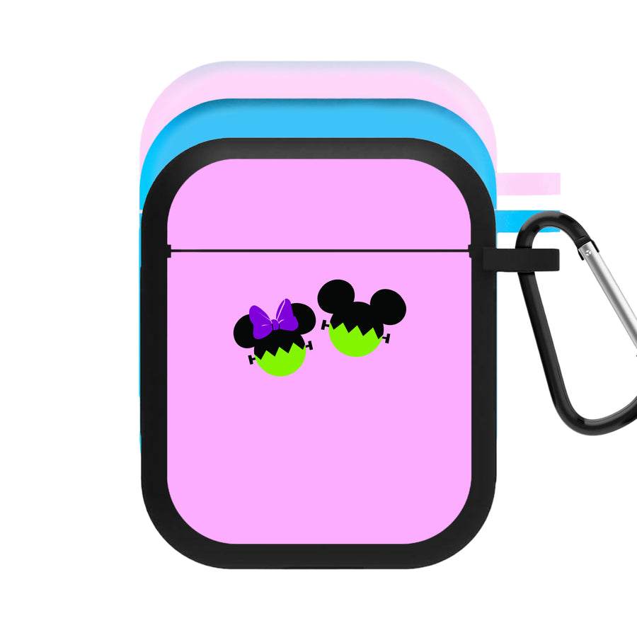 Frankenstein Mikey And Minnie Mouse - Disney Halloween AirPods Case