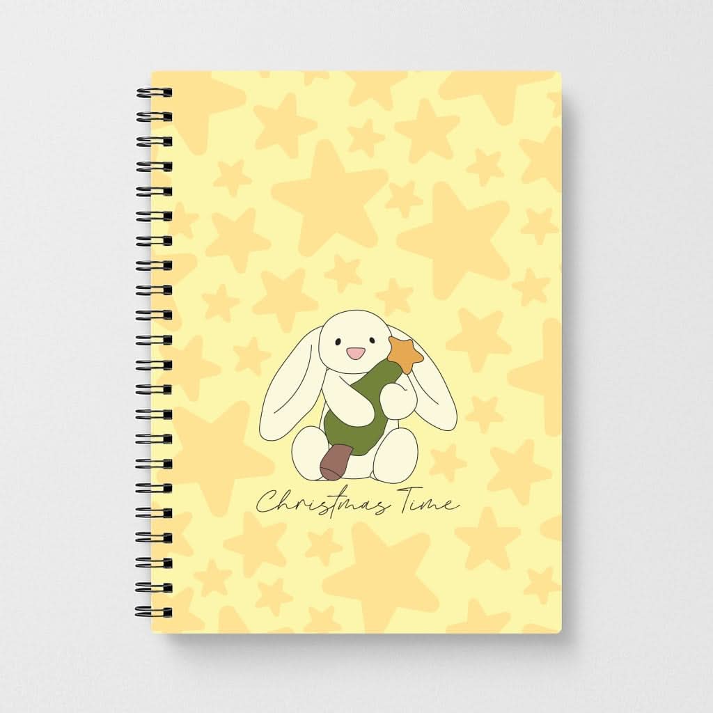 Christmas Bunny Stars Plush Notebook
