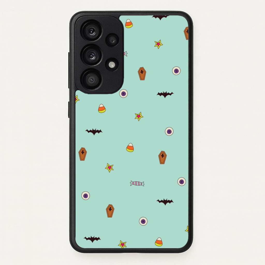 Minature Halloween Cartoons Pattern Galaxy A53 Case