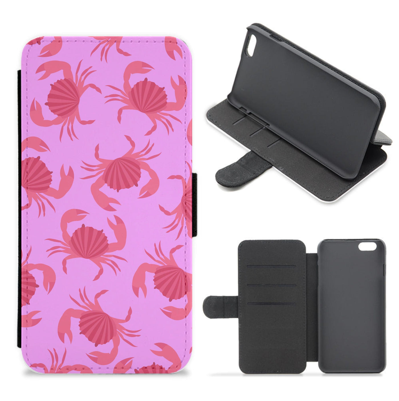Crab Pattern - Sealife Flip / Wallet Phone Case
