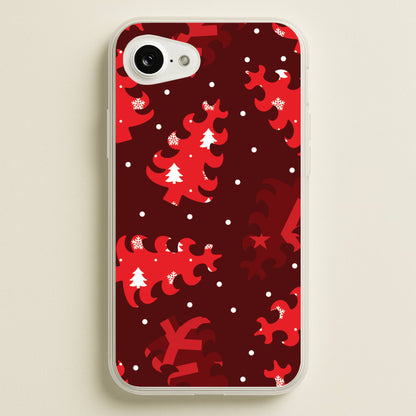 Wrapping Paper Christmas Tree Pattern iPhone 16e Case