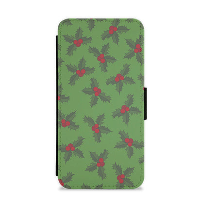 Holly Pattern Flip / Wallet Phone Case