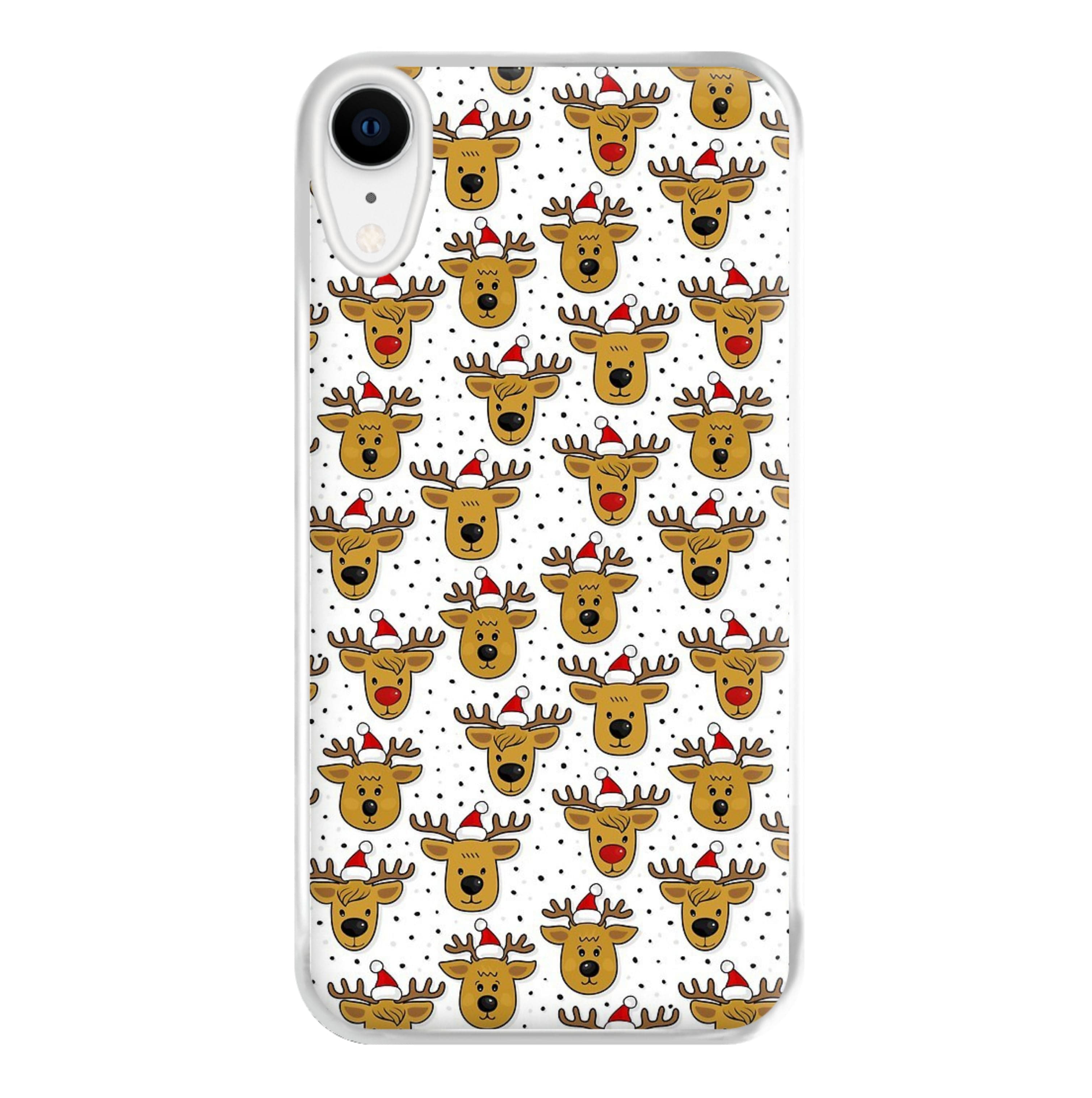 Reindeers In Santa Hats Pattern Phone Case