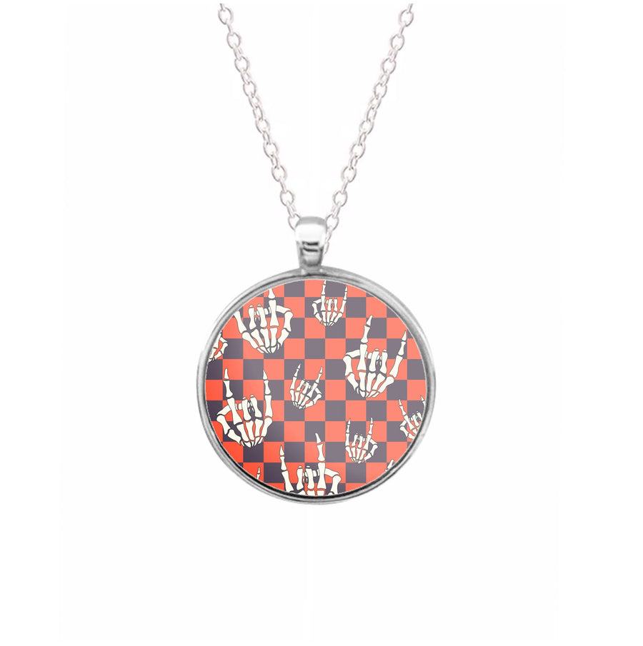 Rock On Skeleton Orange Necklace