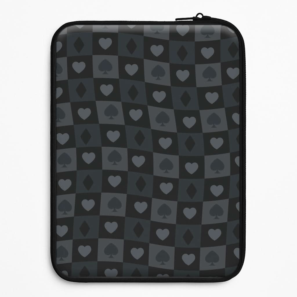 Card Suits Pattern Black Universal Laptop Sleeve