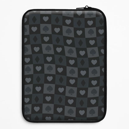 Card Suits Pattern Black Universal Laptop Sleeve
