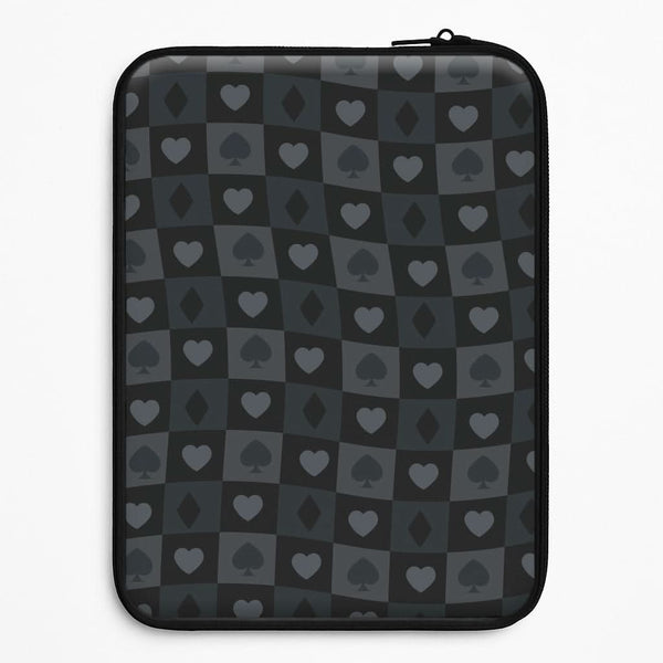 Card Suits Pattern Black Universal Laptop Sleeve