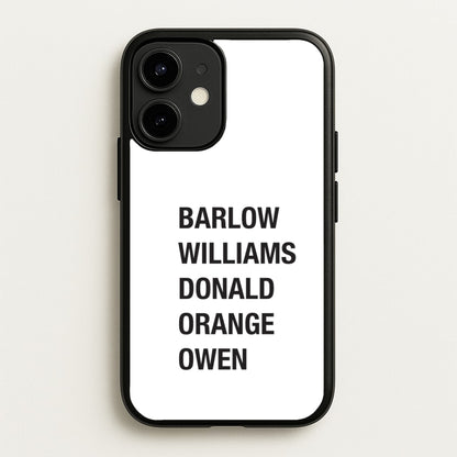 Take Band Members Names iPhone 12 / 12 Pro Case