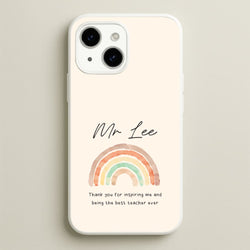 Biege Personalised Teacher Rainbow  iPhone 15 Case