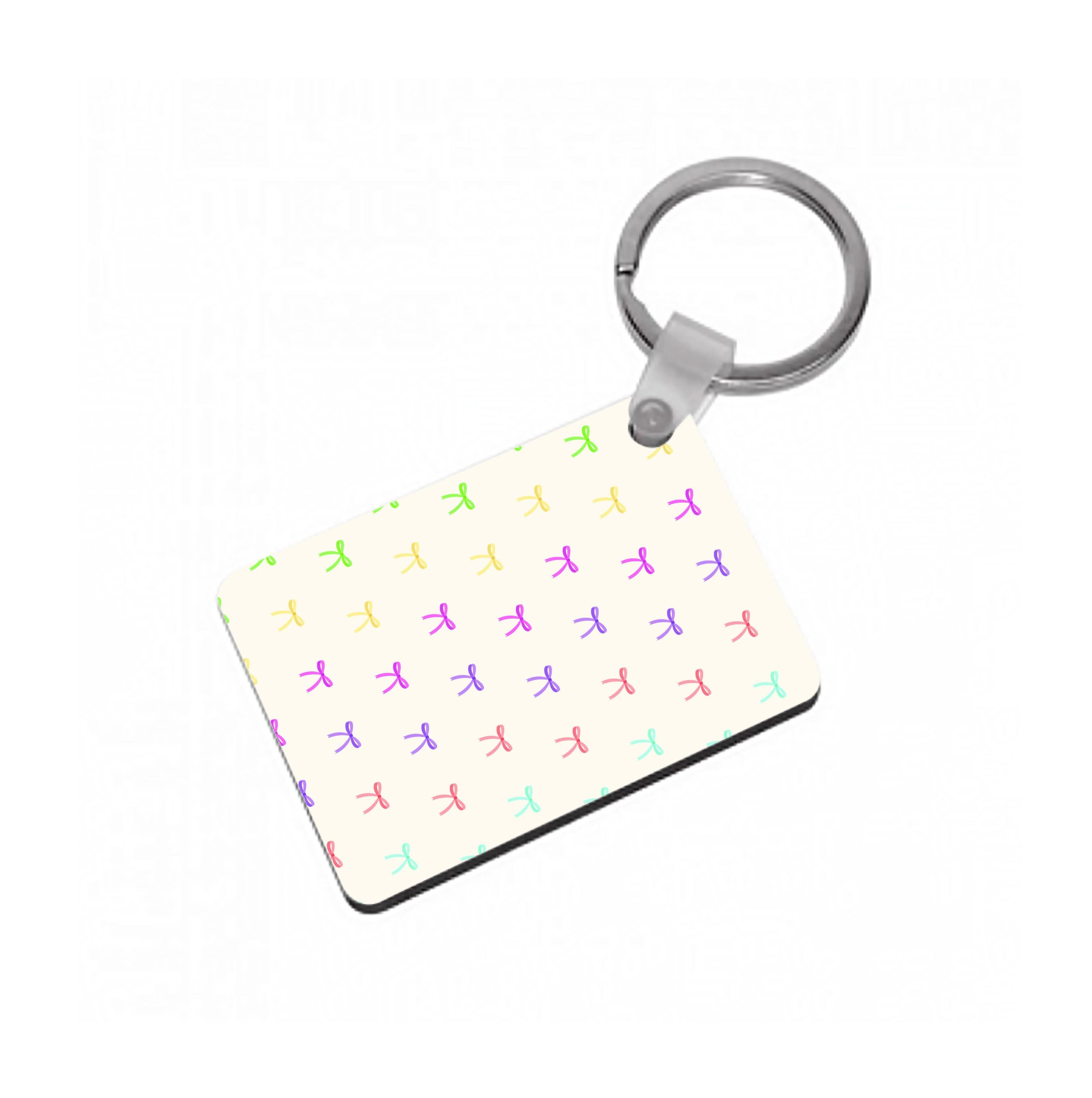 Pastel Ribbons Pattern Keyring