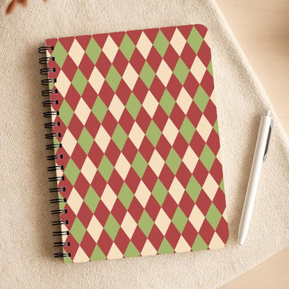 Red And Green Argyle Christmas Pattern Notepad