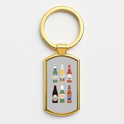 Ale Bottles Gold Keyring