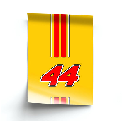 Retro Yellow And Red Hamilton Poster