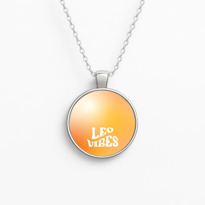 Leo Vibes Gradient Zodiac Circle Necklace