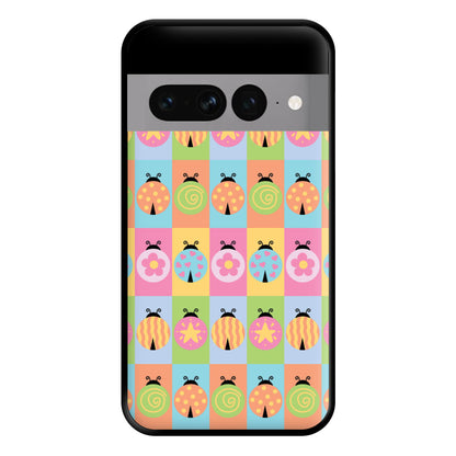 Cartoon Ladybugs Colourful Pattern Google Pixel 7 Pro Case
