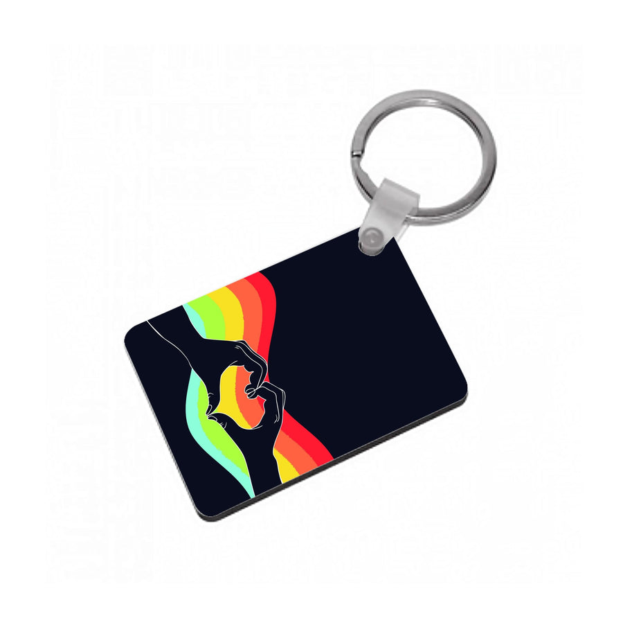 Rainbow Heart Keyring