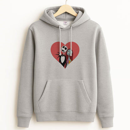 J And S Heart Unisex Grey Hoodie