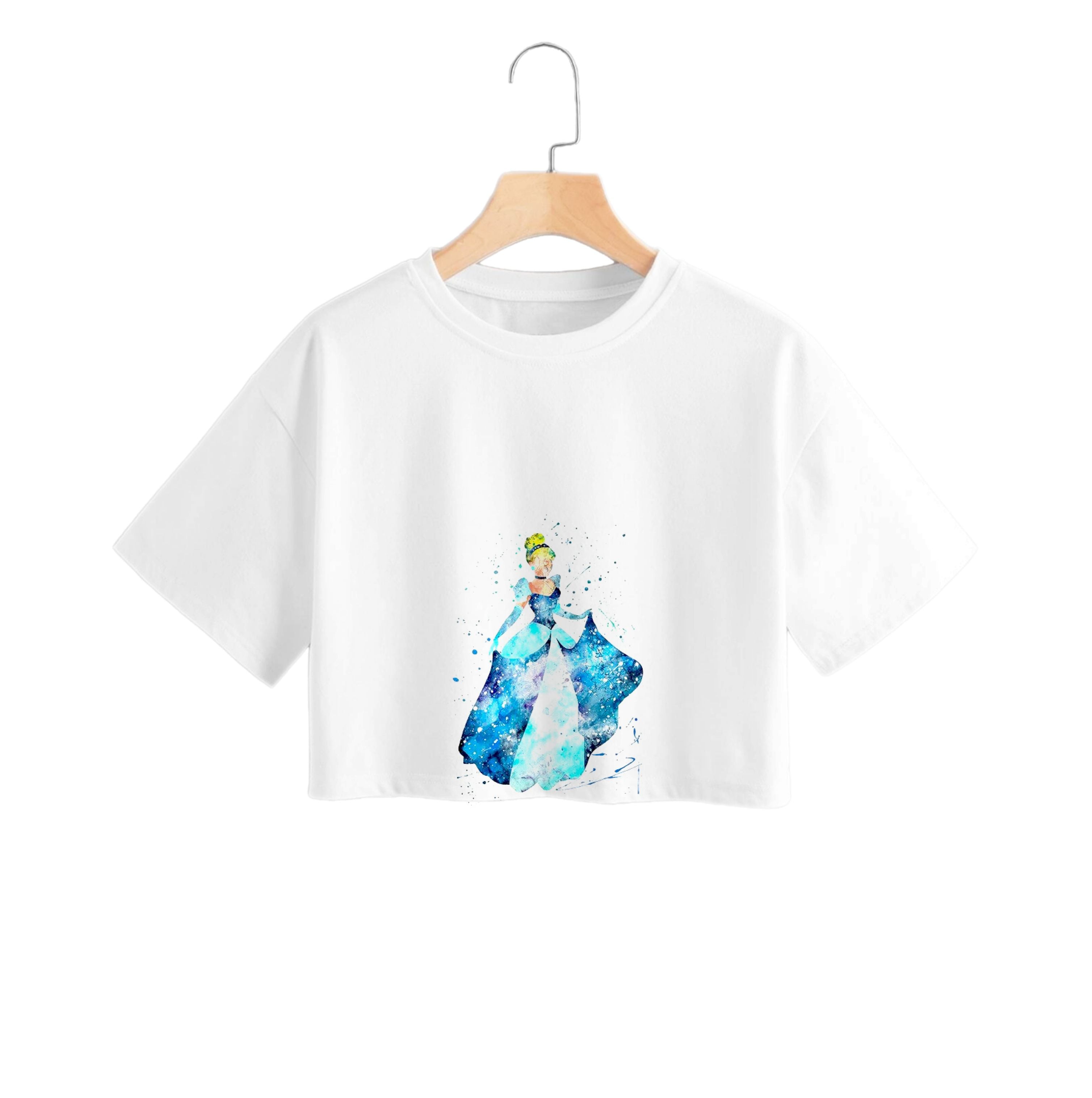 Watercolour Cinderella Fairytale Crop Top